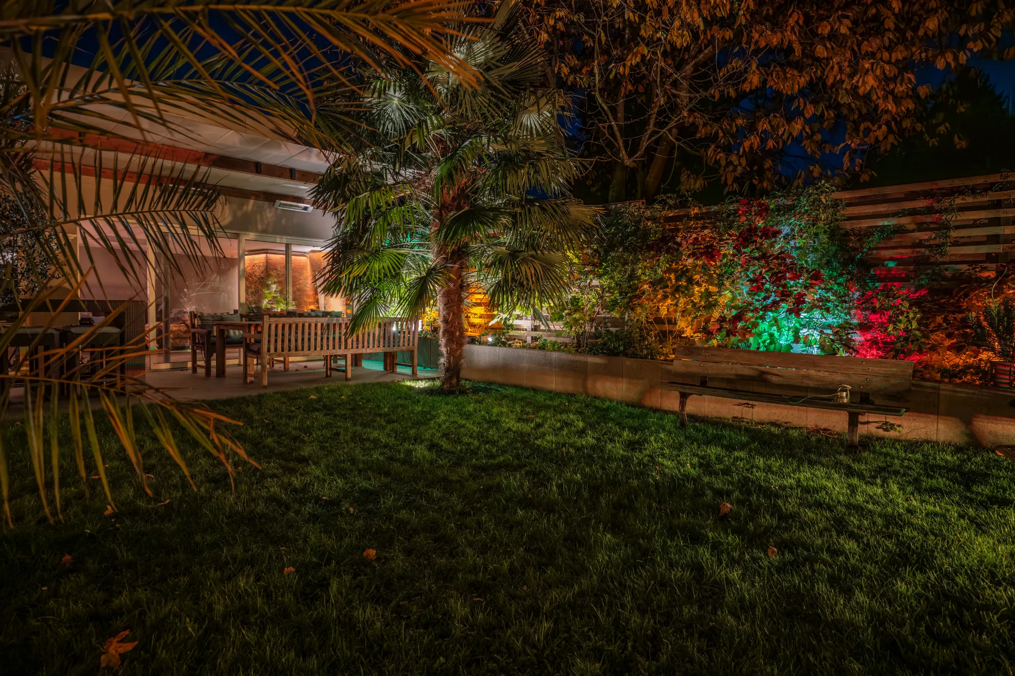Lichtprojekt Designer Garten von Moreno Licht mit Effekt