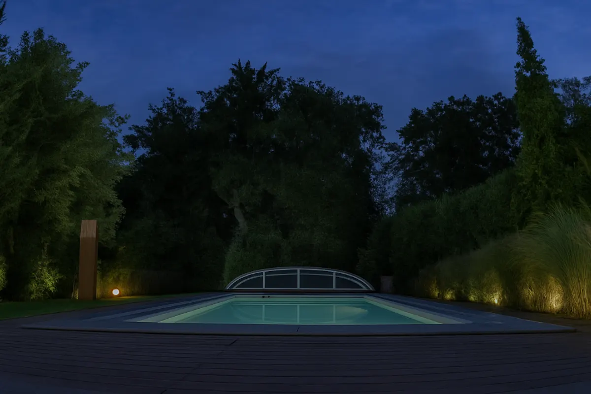 Garten mit Pool ohne das Lichtkonzept